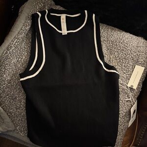 Anthropologie Black Tank Top with White Trim